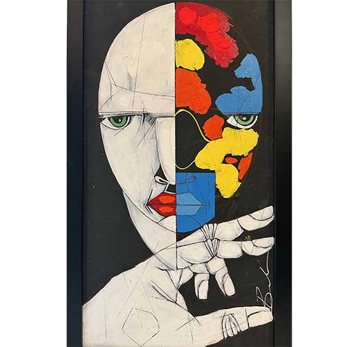 Michael Banks Framed 13.75x24 Puzzle Man WP2486