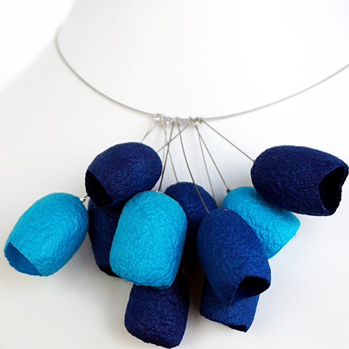 Marcia Helman Tulip Blue Necklace JN2402