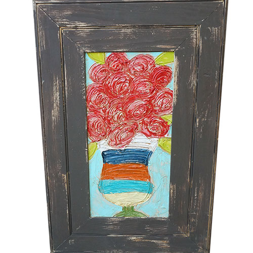 Art by Susan Flowers in Vase 20x30 Wood Panel WP948