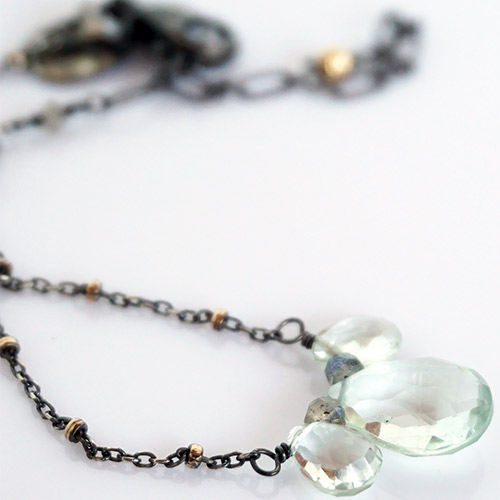 Calliope Necklace Green Amethyst Pears JN2457