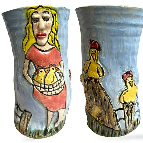 Carolyn Simmons 6" Chicken Vase DP2642