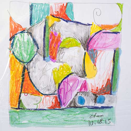 Cham 14x17 Abstract on Paper CWP1451