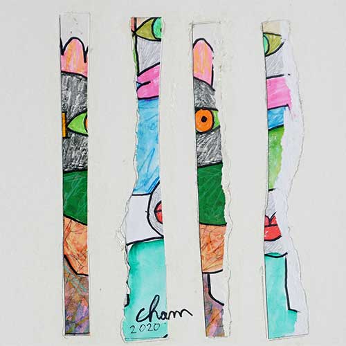 Cham 14x17 Abstract Paper Collage WP1486