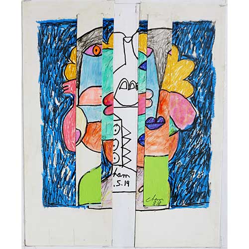 Cham 13x17 Abstract Paper Collage WP1491 SOLD