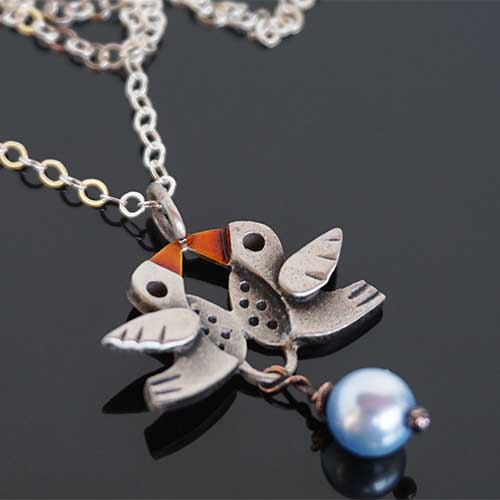 Chickenscratch Necklace Lovebirds JN2583