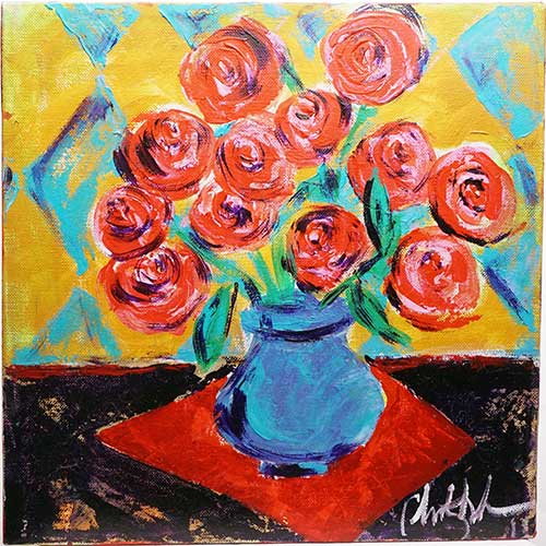 Christy Buchanan 12x12 Canvas Flowers WP1364