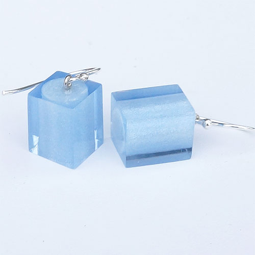 Zsiska Colors Cube Earring - Sky Blue JE2241