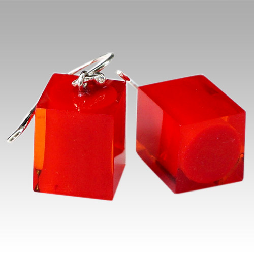 Zsiska Colors Cube Earring - Red JE3289