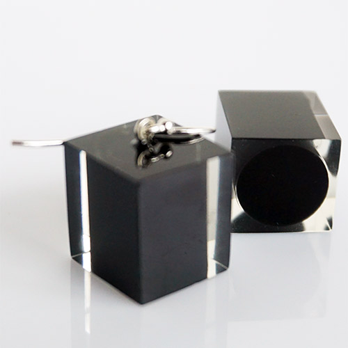 Zsiska Colors Cube Earrings Black Large JE3725
