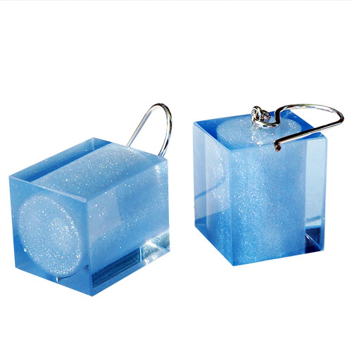 Zsiska Colors Cube Earrings Blue Large JE2937