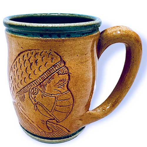 Eugene Etched Face Mug Green DP2881 SOLD