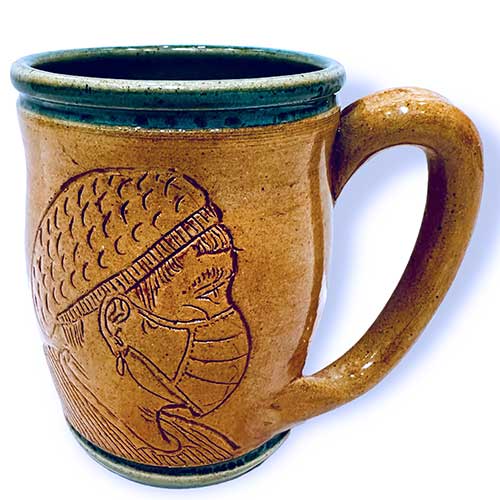 Eugene Etched Face Mug Green DP2881