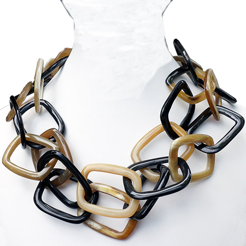 MooMoo Necklace Horn Chain Rectangle JN2142
