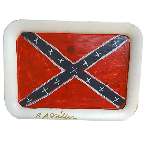 RA Miller Confederate Flag on Tray 17" x 12" OP346