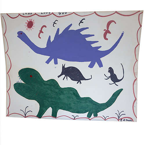 RA Miller Dinosaurs in Markers on Paper 22" x 28" OP347