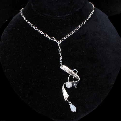 Blue Leaf Freeform Necklace JN371 SOLD