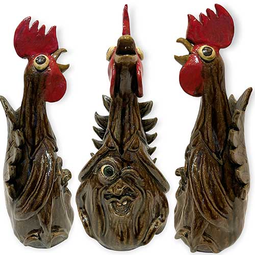 Steve Turpin 14" Rooster Face Jug DP2506 SOLD