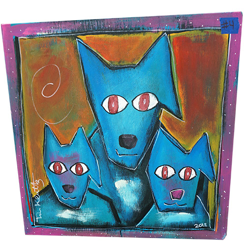 Kluttz Dog Family 24x24 OP493 SOLD