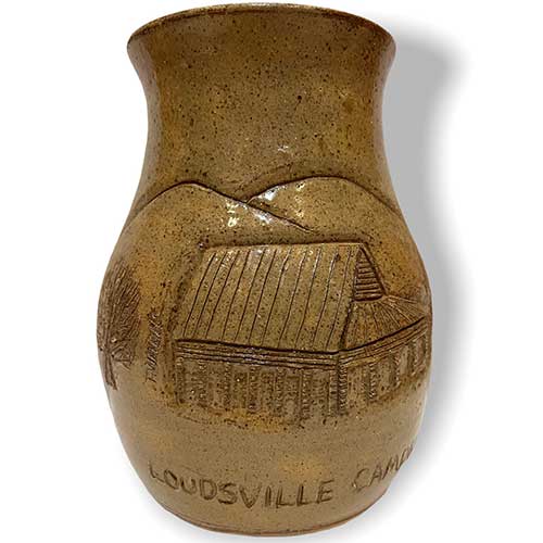 Wilford Dean 10" Vase with etched Loudsville Campground DP2518