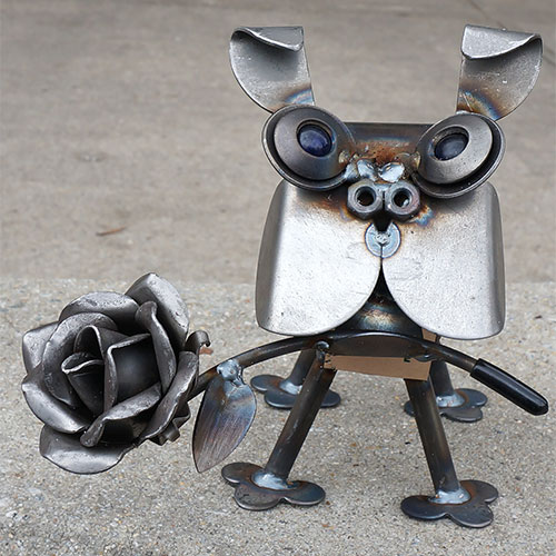 Yardbirds Dog, Pug with Rose RD1341 SOLD